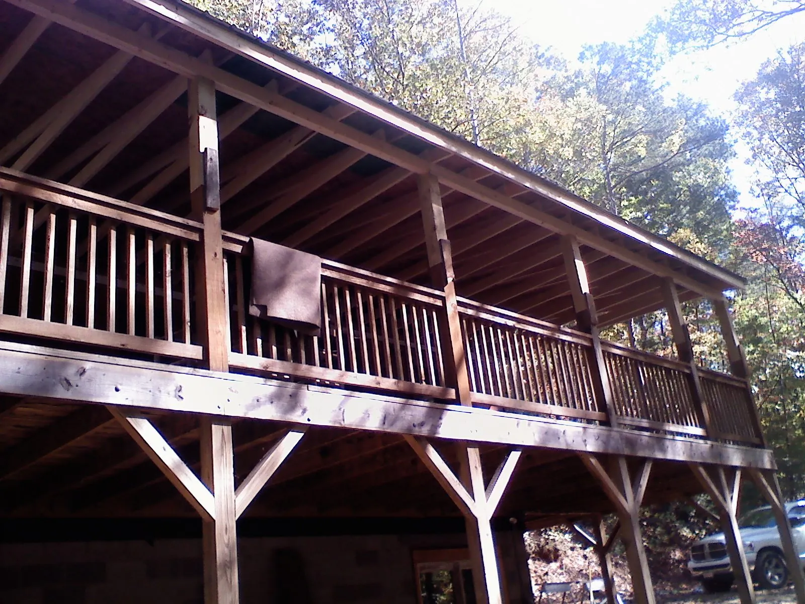 Timber framing under a new elevated porch and deck — Roof Leak Repair in Broadview by Roofing Brothers